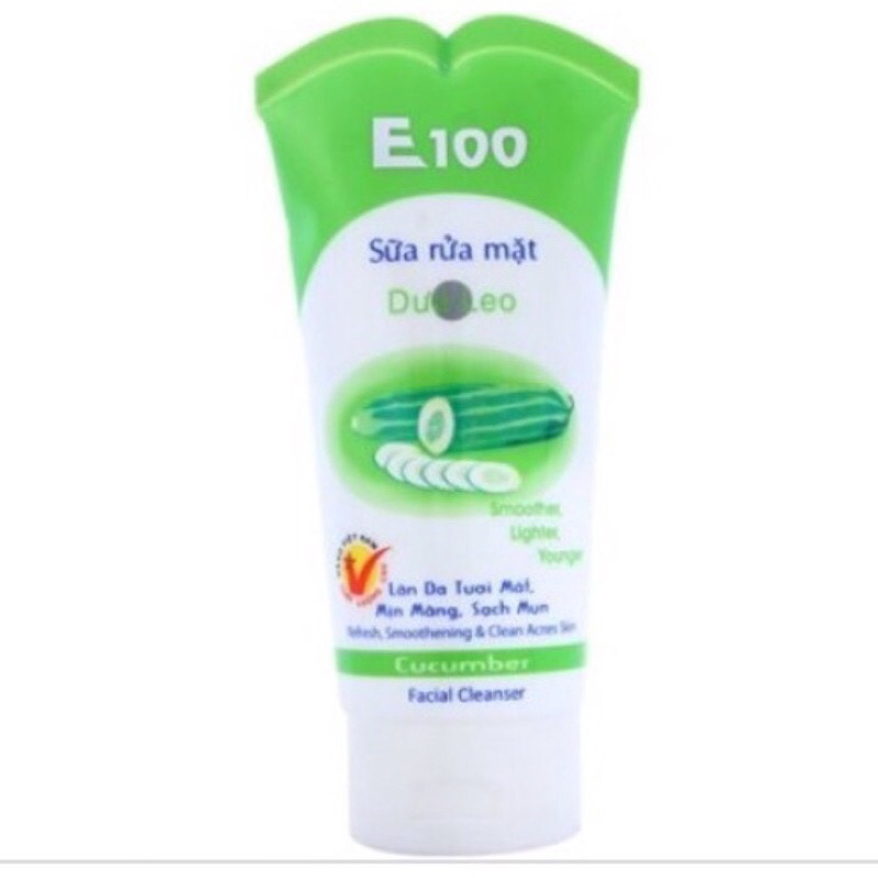 Sữa Rửa Mặt E100 Nghệ - Sữa Bò - Dưa Leo - Nha Đam 100g