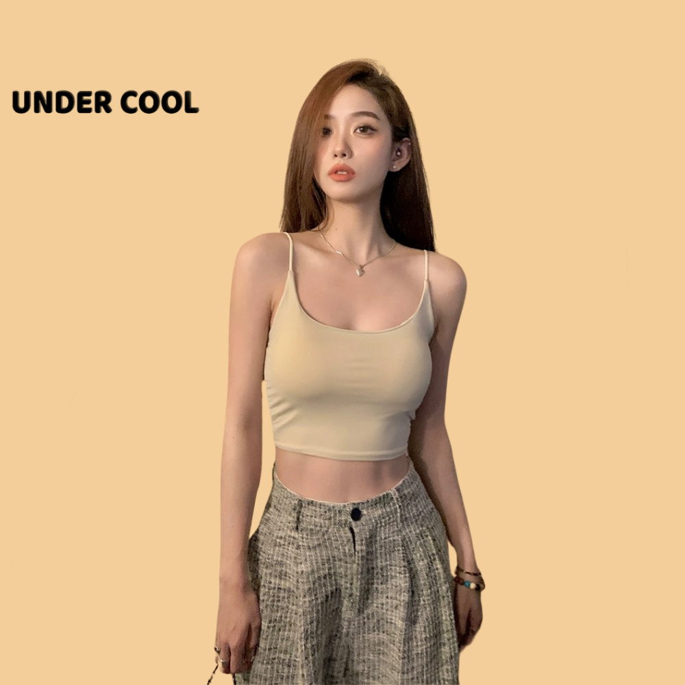 Áo Hai Dây Nữ Cotton UNDERCOOL Có Đệm Ngực Ôm Nâng Tone Pastel Nhiều Màu A2D02