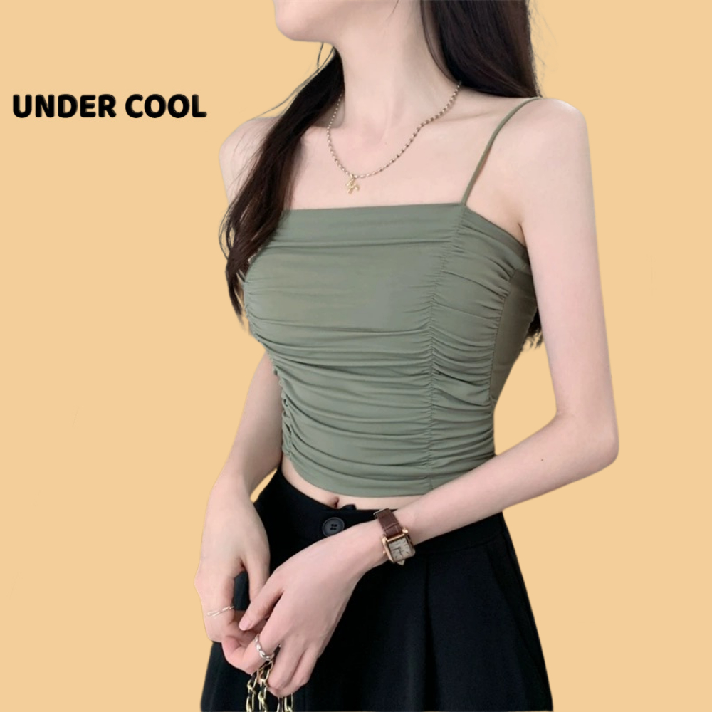 Áo Bra 2 Dây Nữ Su Lụa Nhún UNDERCOOL Mịn Mát Kèm Đệm Ngực Nhiều Màu AB11