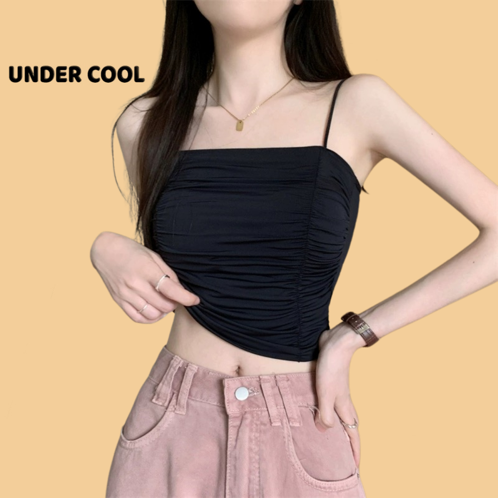 Áo Bra 2 Dây Nữ Su Lụa Nhún UNDERCOOL Mịn Mát Kèm Đệm Ngực Nhiều Màu AB11
