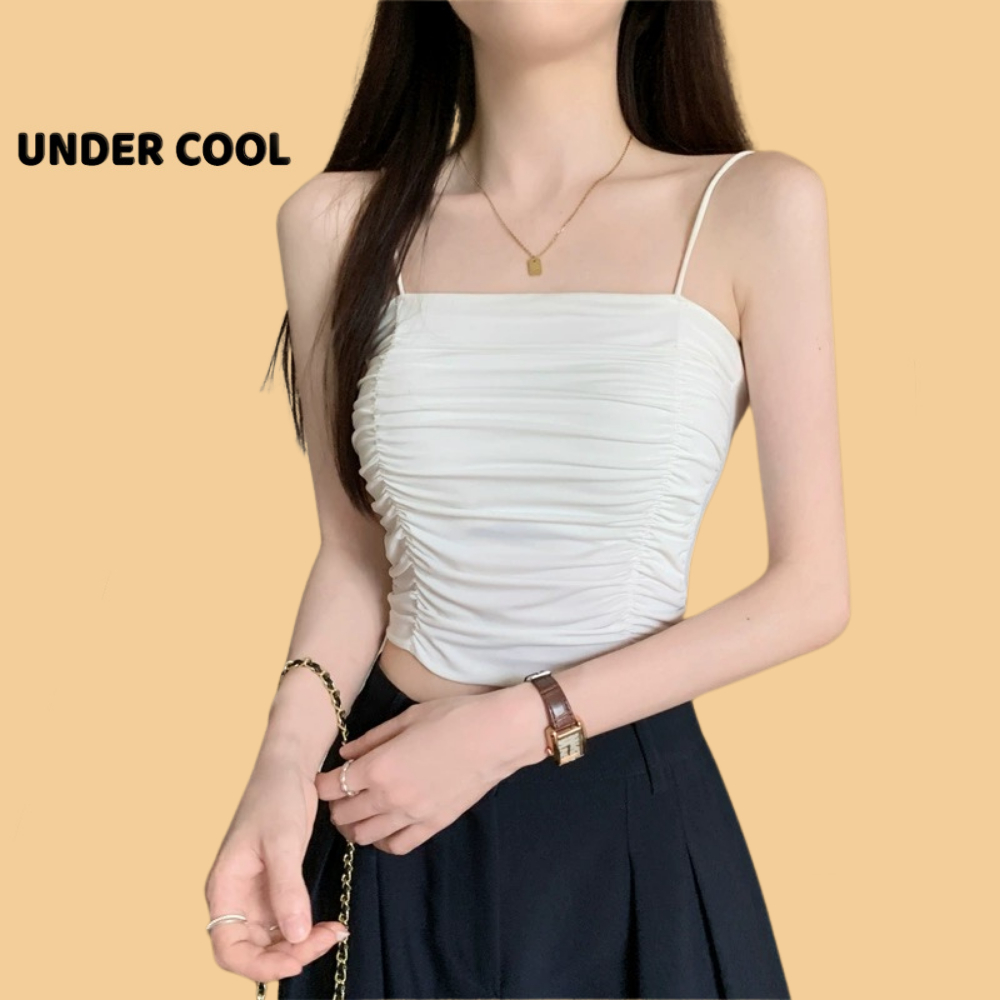 Áo Bra 2 Dây Nữ Su Lụa Nhún UNDERCOOL Mịn Mát Kèm Đệm Ngực Nhiều Màu AB11