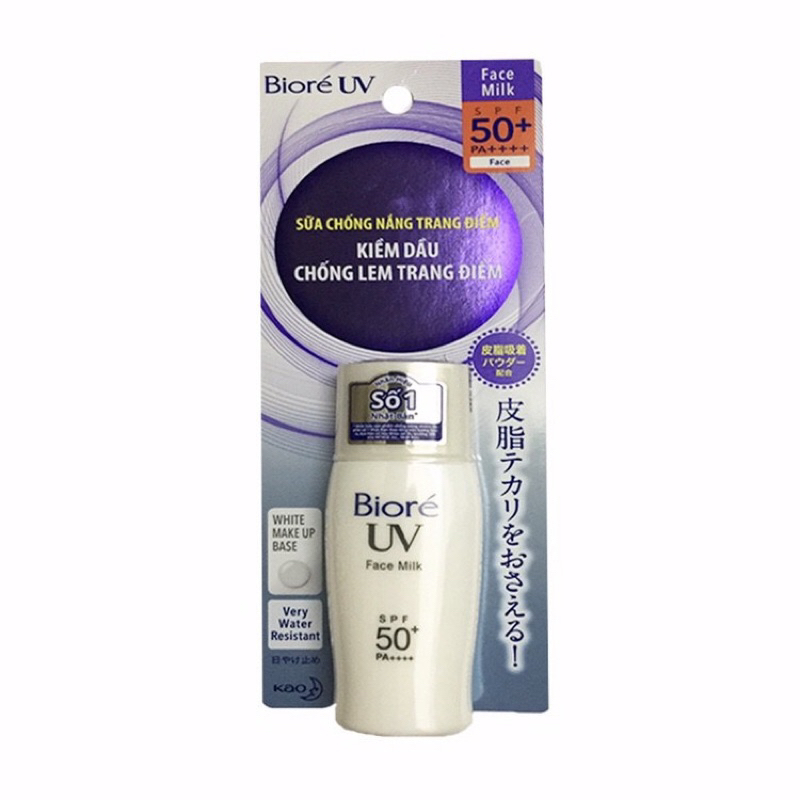 Kem Chống Nắng Biore Bright Milk SPF 50+ 30ml Hồng(Dành Cho mặt)