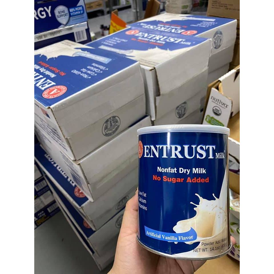 DATE 02.2026 Sữa Entrust No Fat Dry Milk Không Đường No Sugar Added ...
