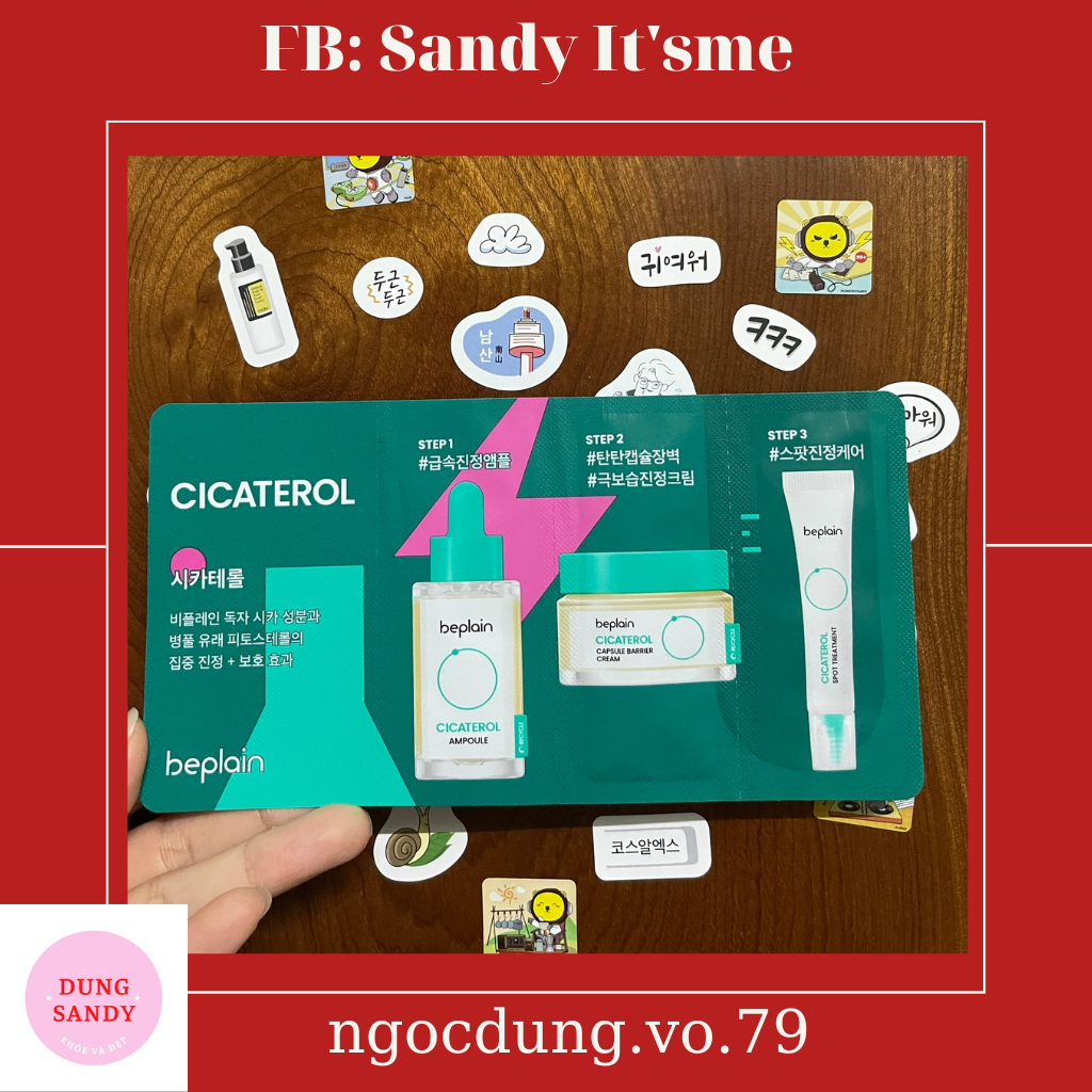 Bộ Sample dùng thử beplain Cicaterol BEPLAIN 3 bước (Ampoule 1ml/ Kem ...