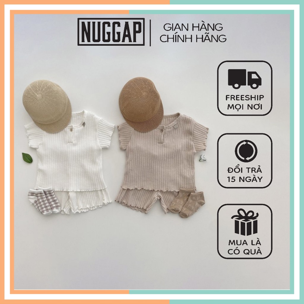 Đồ bộ cho bé trai, bộ cộc tay cho bé trai Light NUGGAP