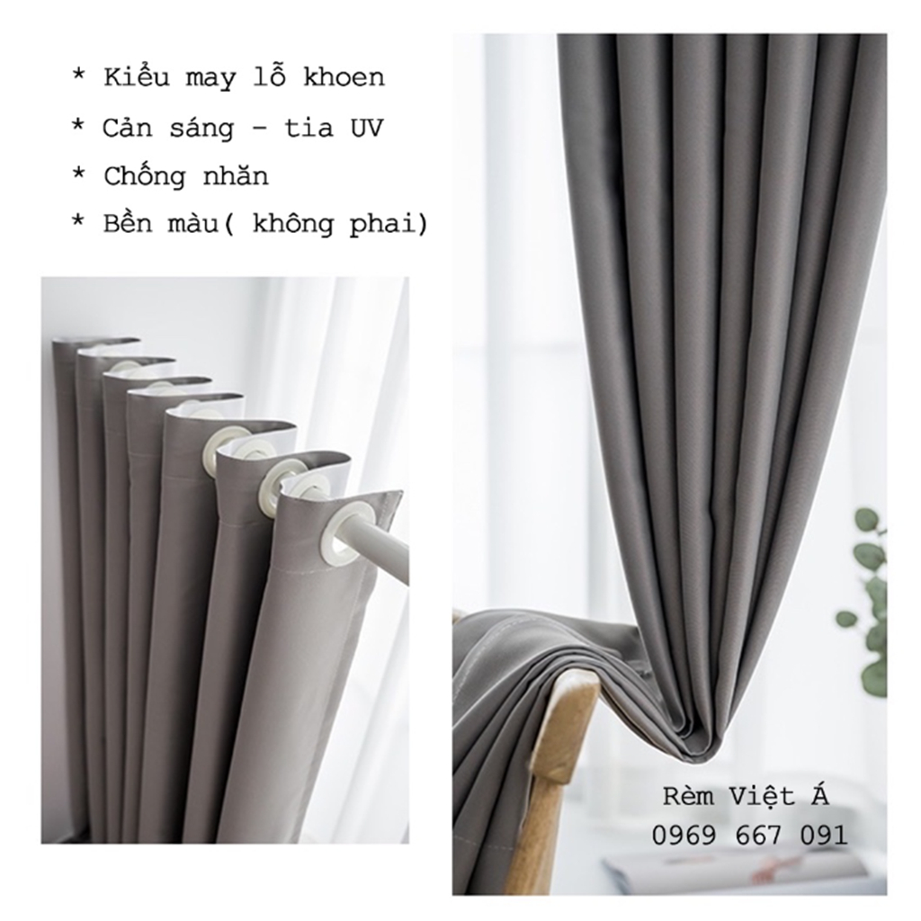 Rèm Lỗ Khoen May Sẵn { Rộng 1,3m x cao 1,8m }Treo Cửa Sổ, Đa Dạng Màu ...