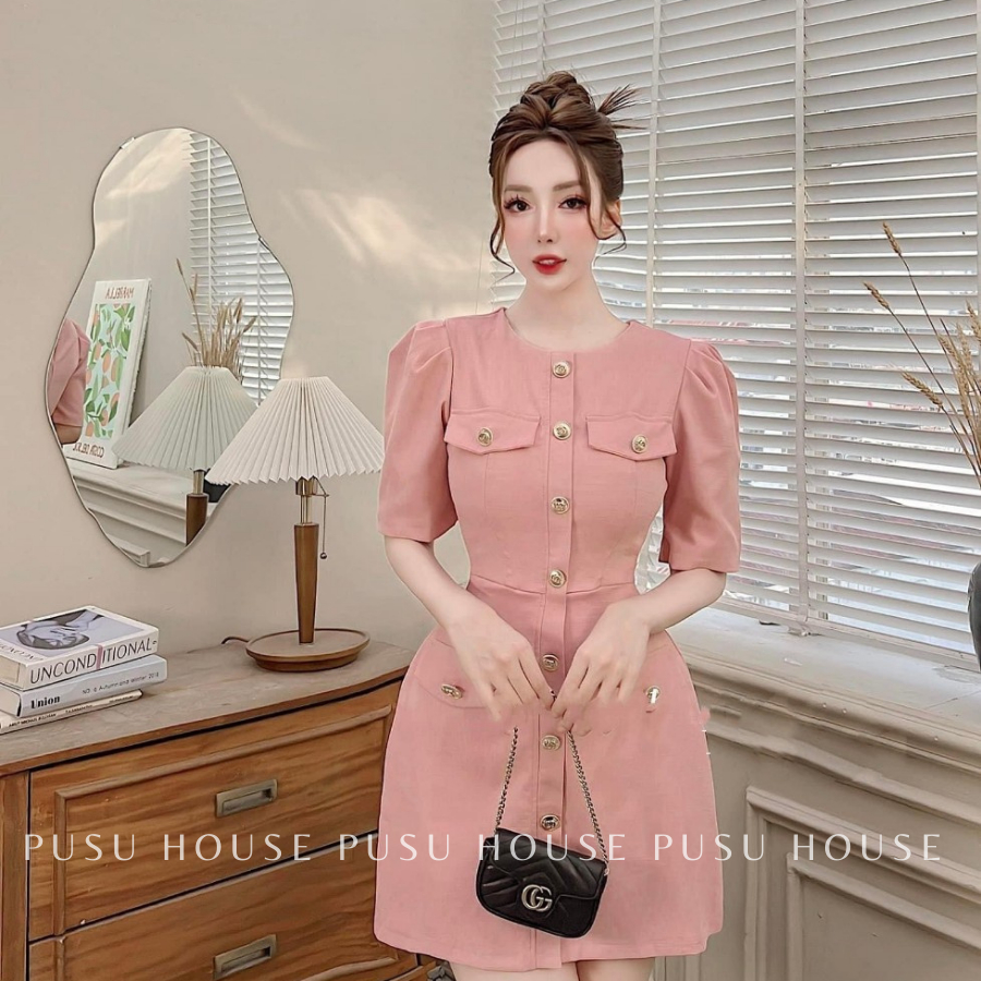[ HÌNH CHỤP THẬT 100%]ĐẦM FORM A PHỐI NÚT TIỂU THƯ DẠO PHỐ CÔNG SỞ DỰ TIỆC NHIỀU MÀU CAO CẤP