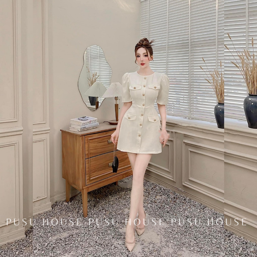 [ HÌNH CHỤP THẬT 100%]ĐẦM FORM A PHỐI NÚT TIỂU THƯ DẠO PHỐ CÔNG SỞ DỰ TIỆC NHIỀU MÀU CAO CẤP
