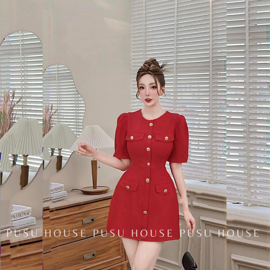 [ HÌNH CHỤP THẬT 100%]ĐẦM FORM A PHỐI NÚT TIỂU THƯ DẠO PHỐ CÔNG SỞ DỰ TIỆC NHIỀU MÀU CAO CẤP