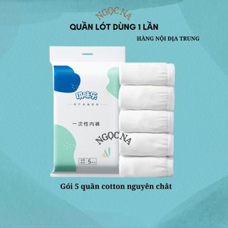 Quần lót dùng 1 lần chất liệu Cotton cao cấp đáy quần kháng khuẩn hộp 5 quần đủ size