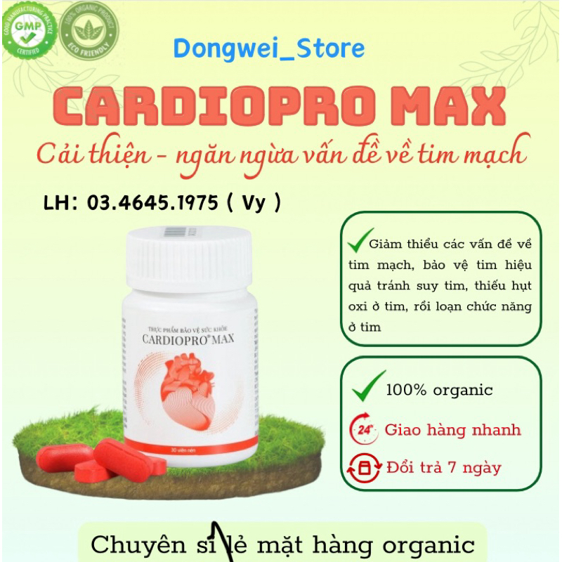 Viên nén Cardiopro Max thực phẩm bổ sung về tim mạch, tăng cường sức đề ...