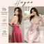 HT157 Váy ngủ sexy lụa phối ren eo kèm ĐỆM LÓT,đồ ngủ dáng suông gợi cảm HT157 MÚT