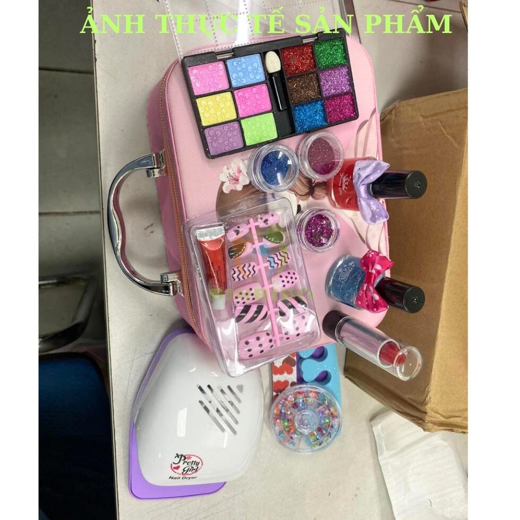Bộ trang điểm cho bé gái đồ chơi makeup có hơ móng cao cấp