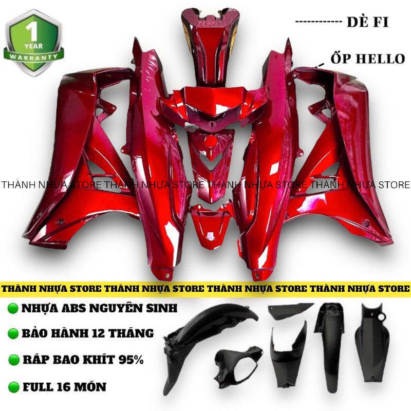 [NEW] Dàn áo Sirius Đỏ Candy phối Đen Ốp Sihello Dè Fi