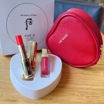 (Nội địa k tem date 2028) - Set son dưỡng Whoo Red 3,3g tặng son kem mini đỏ 45