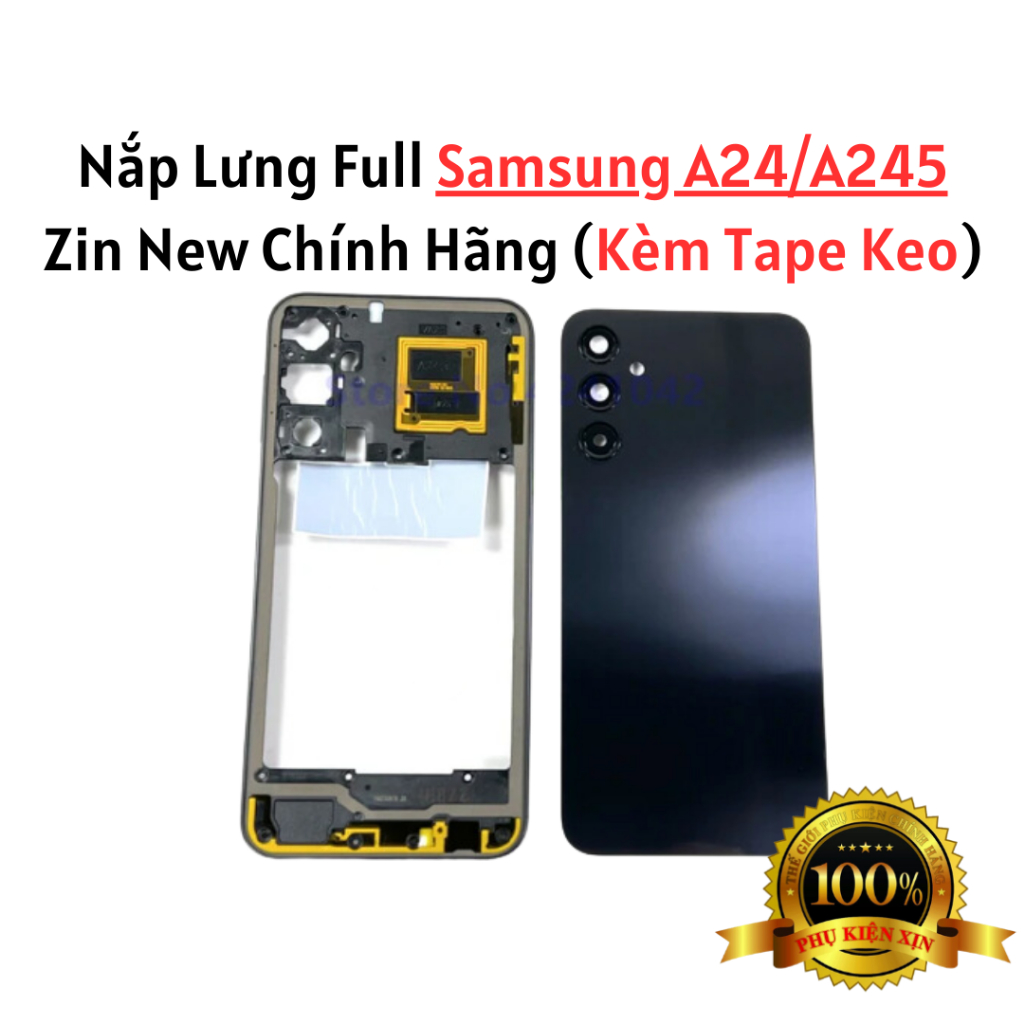 Nắp Lưng Samsung A24 / A245 - Zin New Hàng Chính Hãng ( Kèm Tape Keo Zin Máy)
