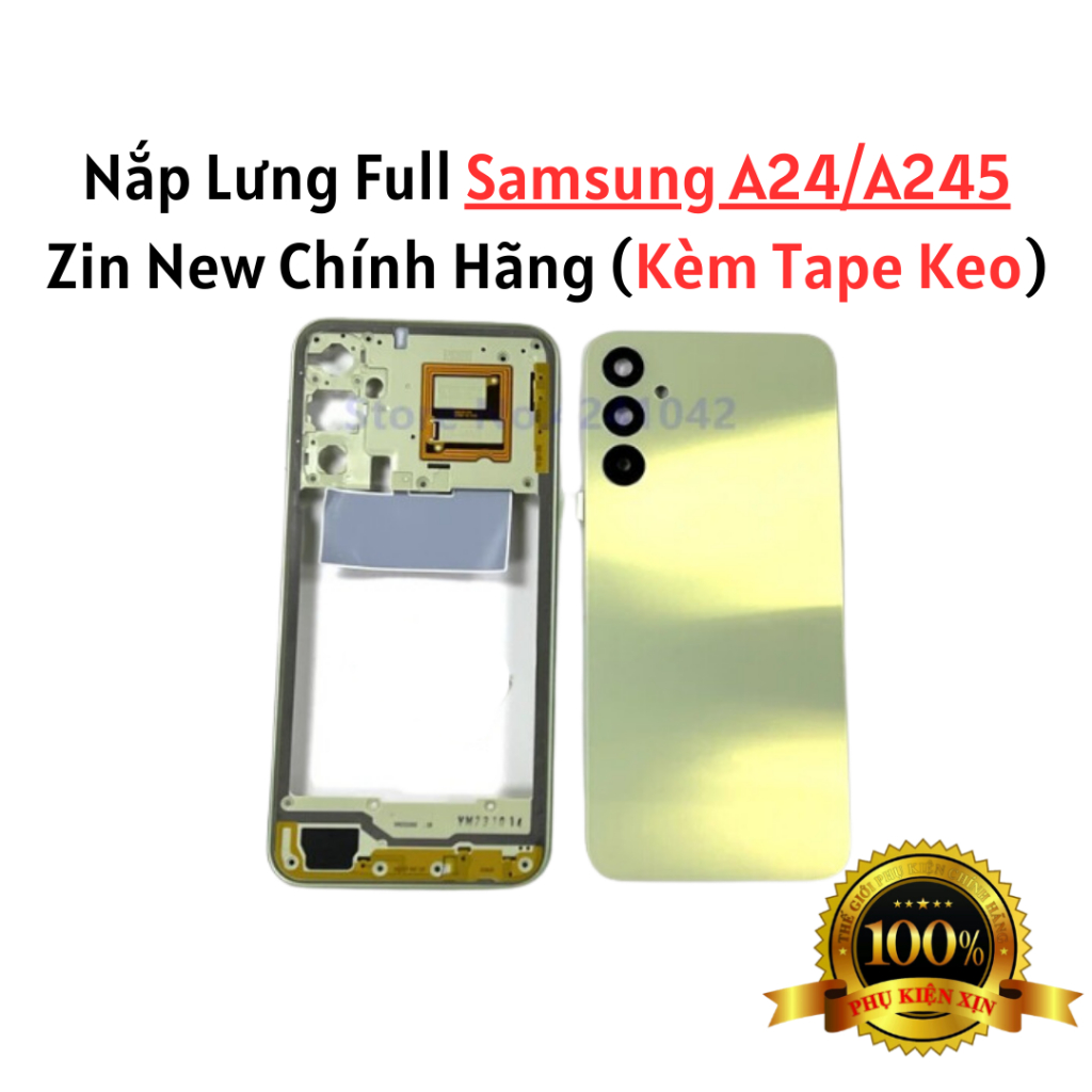 Nắp Lưng Samsung A24 / A245 - Zin New Hàng Chính Hãng ( Kèm Tape Keo Zin Máy)