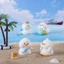 Set 6 vịt trắng đi biển dễ thương trang trí bàn làm việc, tủ sách, quà tặng, tiểu cảnh