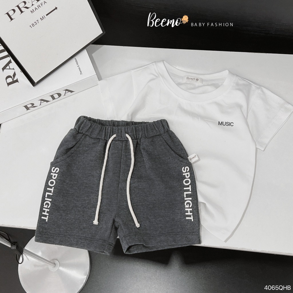 Quần cotton da cá dáng thể thao cho bé, quần đùi bé trai cotton da cá dầy dặn cho bé