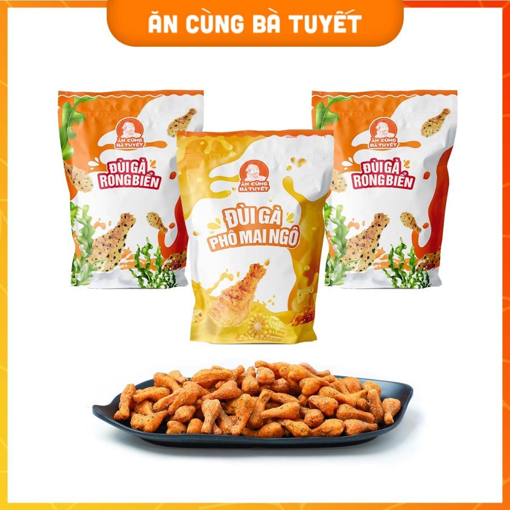 1 GÓI SNACK ĐÙI GÀ RONG BIỂN 100g- PHÔ MAI NGÔ ĂN CÙNG BÀ TUYẾT đồ ăn ...