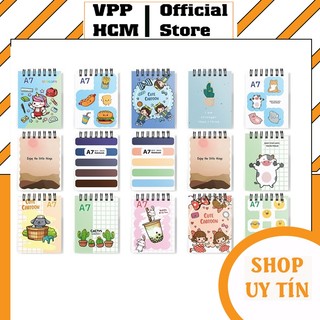 [Combo 2 Quyển] Sổ lò xo A7 dày 200 trang và 100 trang MC - khổ A7 với kích thước nhỏ gọn
