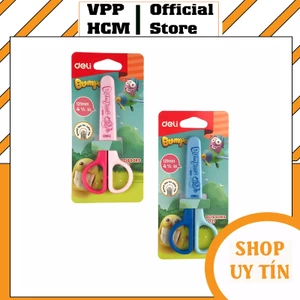 Kéo thủ công Deli 6021 dành cho học sinh, kéo có nắp