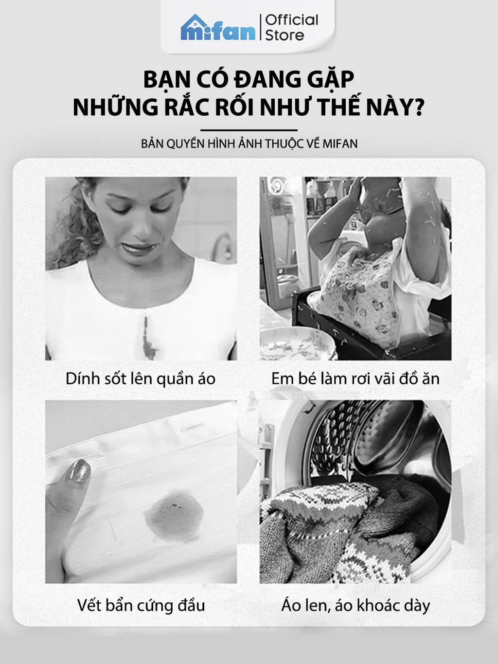 Ảnh Bút Tẩy Vết Bẩn Quần Áo Tức Thì Mifan GOCLEAN 10ml - Không cần giặt, làm sạch nhanh, tiện lợi, an toàn cho mọi loại vải 1
