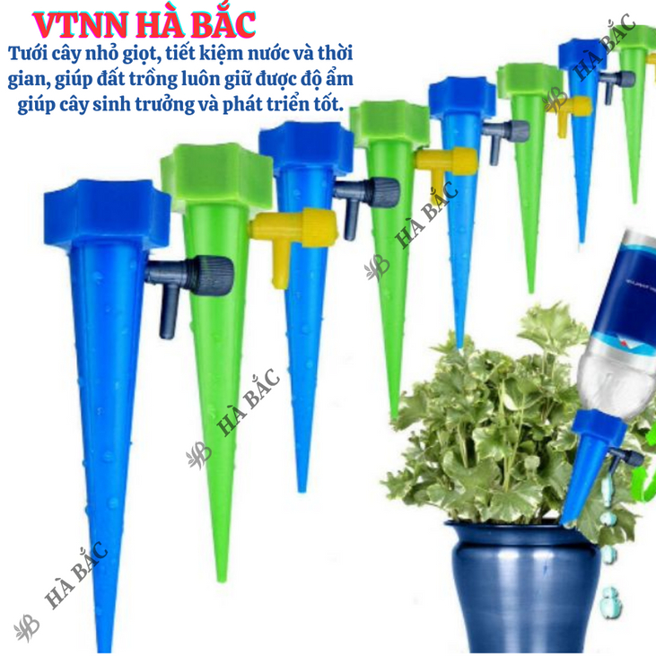 Đầu cắm nhỏ giọt tưới cây, gắn chai cực tiện lợi, van tưới tự động cho cây cảnh trong nhà