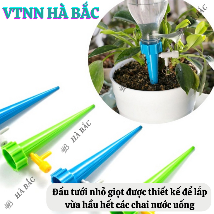 Đầu cắm nhỏ giọt tưới cây, gắn chai cực tiện lợi, van tưới tự động cho cây cảnh trong nhà