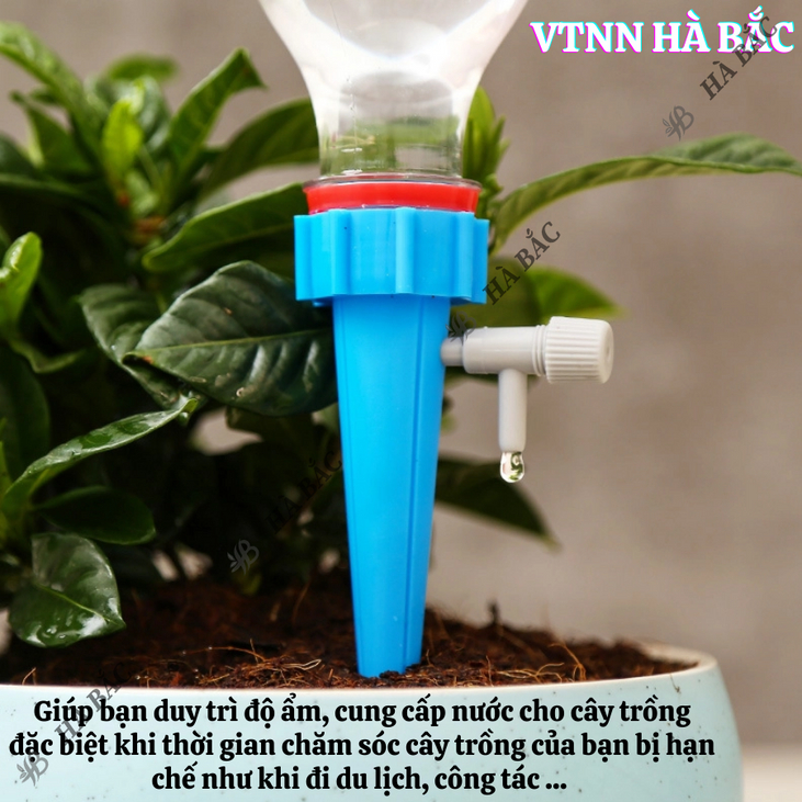 Đầu cắm nhỏ giọt tưới cây, gắn chai cực tiện lợi, van tưới tự động cho cây cảnh trong nhà