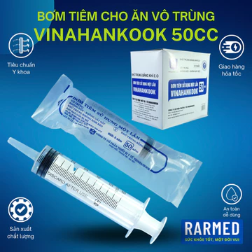 Bơm tiêm cho ăn 50cc VINAHANKOOK xilanh 50ml bơm tiêm lớn hút dịch - Nhiều cỡ