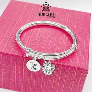Vòng Bạc Khắc Tên Hình Rồng Cho Bé - Minh Canh Jewelry