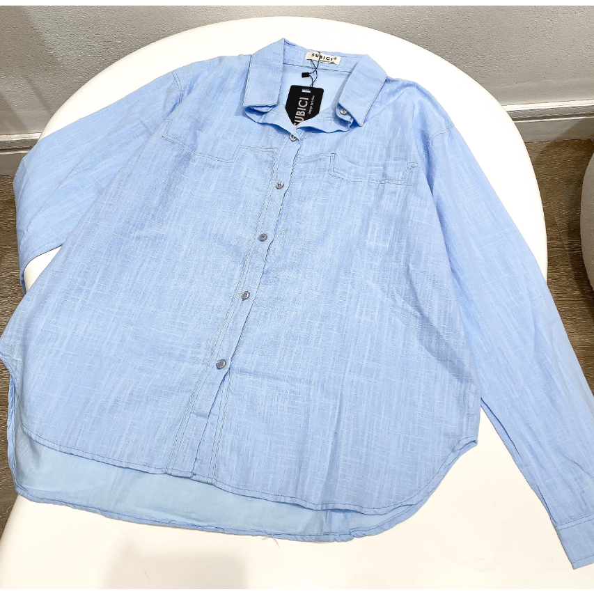 [FLASH SALE] Áo Sơ Mi Nữ Linen Trơn Nhiều Màu Freesize Mềm Mát, Áo Sơ Mi Form Rộng Vừa Chất Cotton Linen Top Cổ Tròn