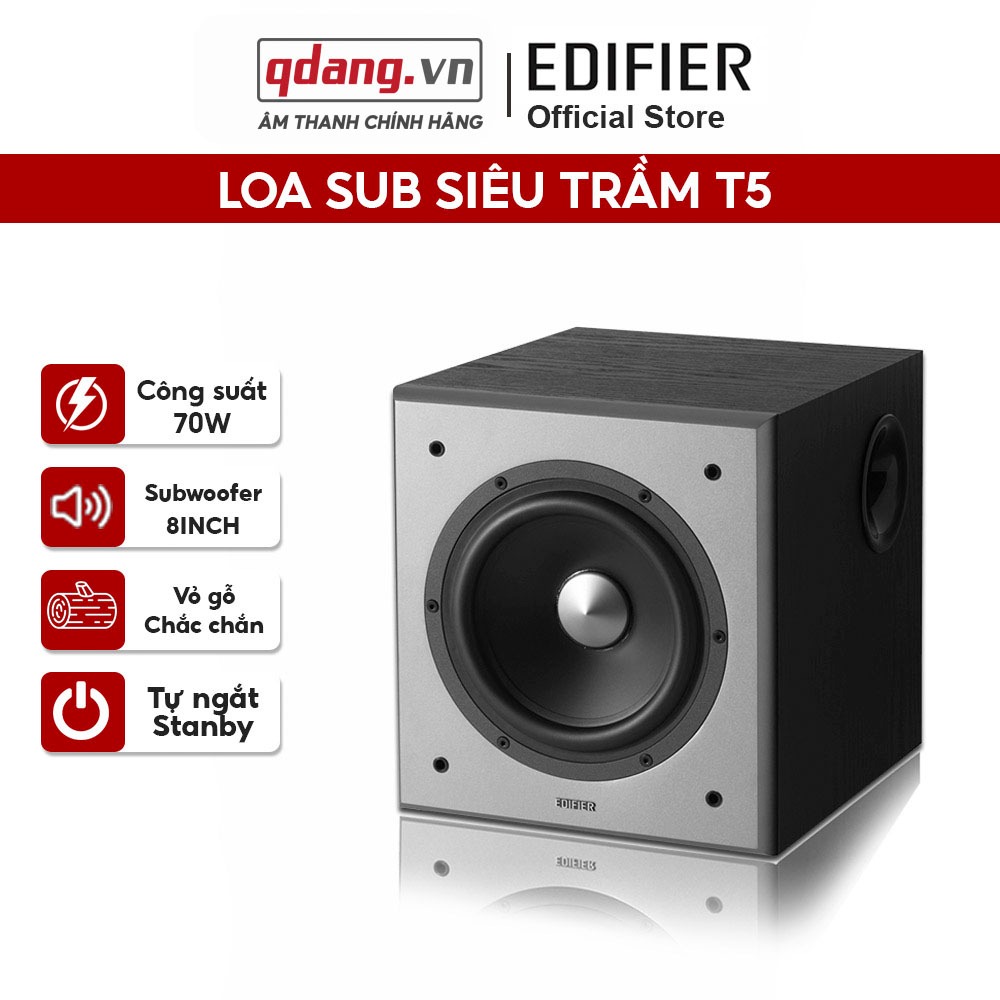 Sub điện Active subwoofer, Edifier T5 Từ kép vỏ gỗ màng loa 8inch ...