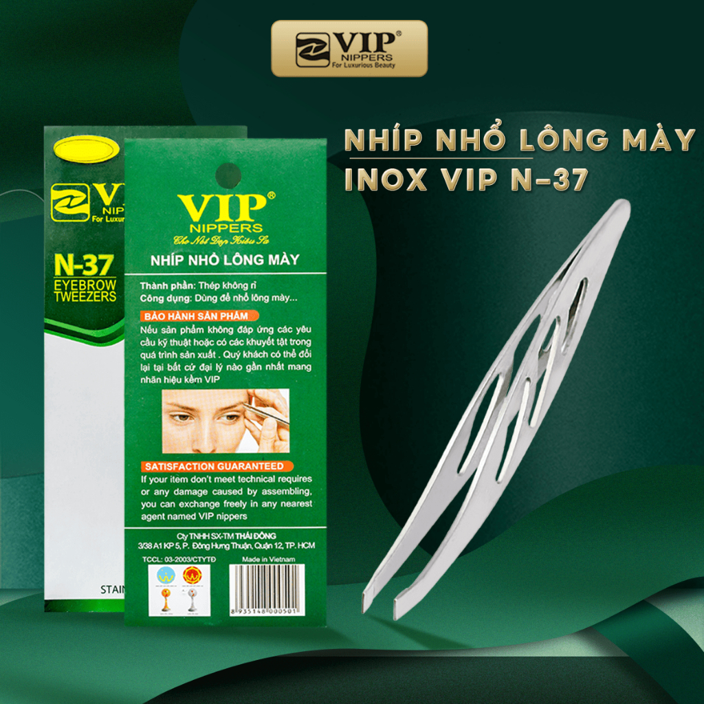 Nhíp Nhổ Lông Mày, Lông Nách, Lông Mũi Inox VIP, N-36, N-37, N-38, N-42, N-43, N-44