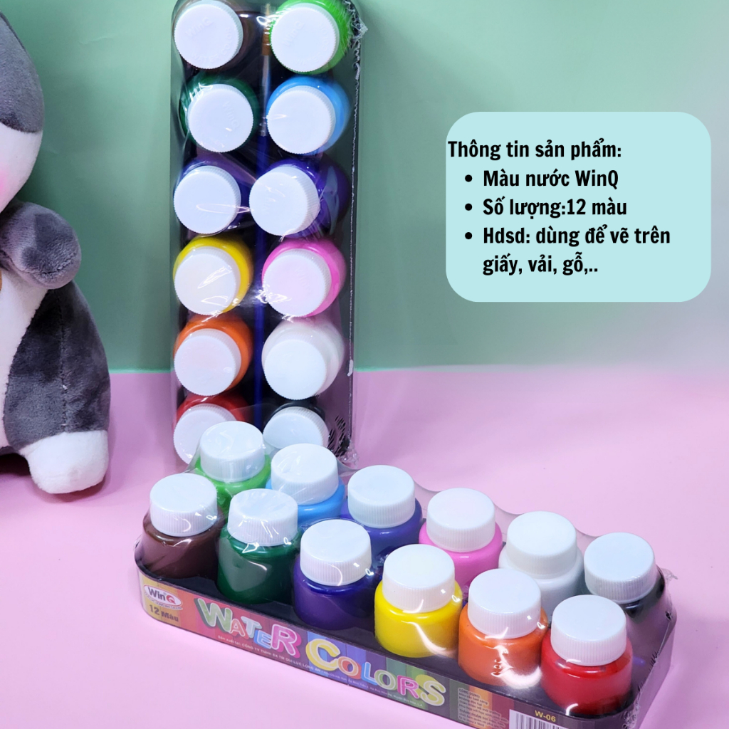 Product image Màu Nước 𝗔𝗰𝗿𝘆𝗹𝗶𝗰 Cao Cấp WinQ 12 Màu An Toàn 2