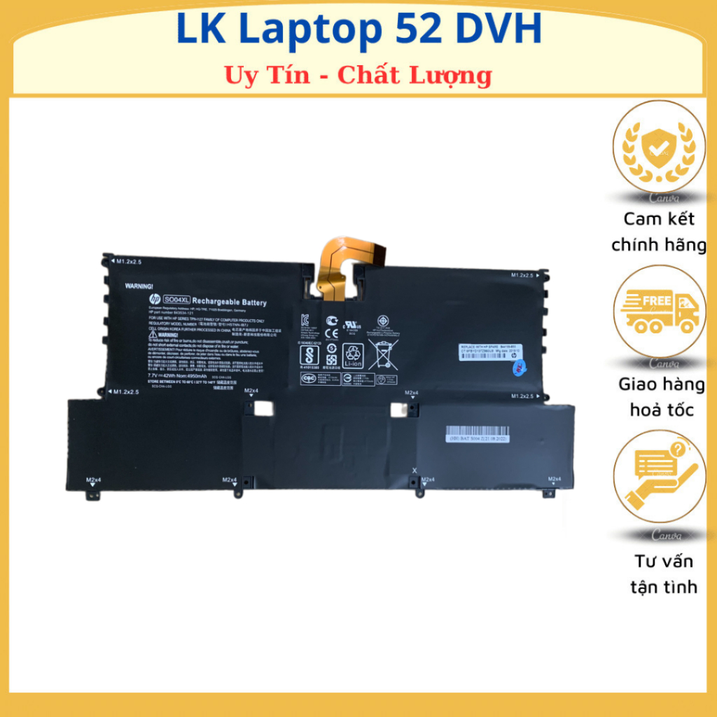 PIN HP SPECTRE 13-V000 SO04XL ZIN 4 CELL Spectre 13 13-V000, 13-V015TU, 13-V014TU, SO04XL