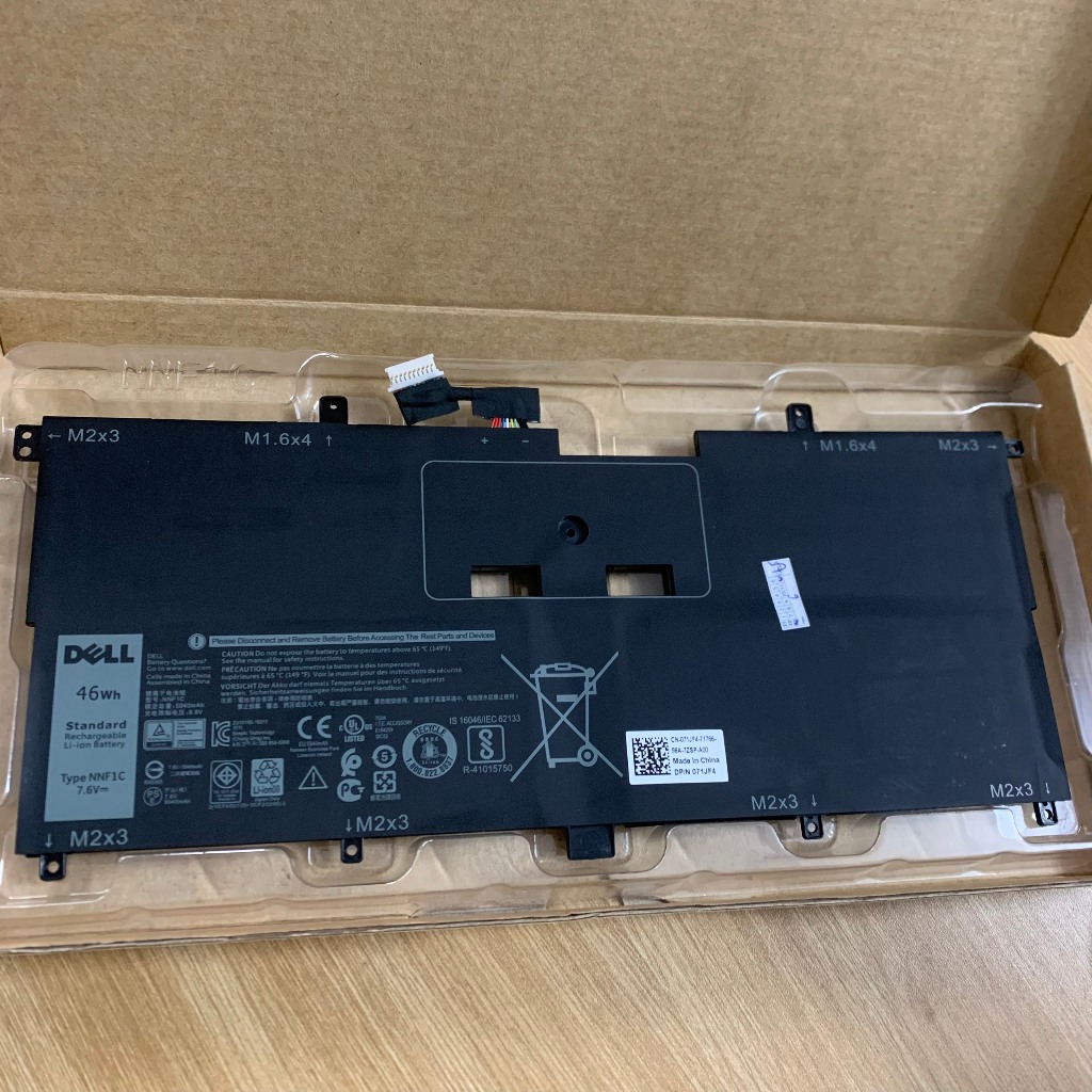 PIN DELL XPS 9365 NNF1C ZIN 4 CELL CHO DELL XPS 13 9365 13-9365, HMPFH NNF1C
