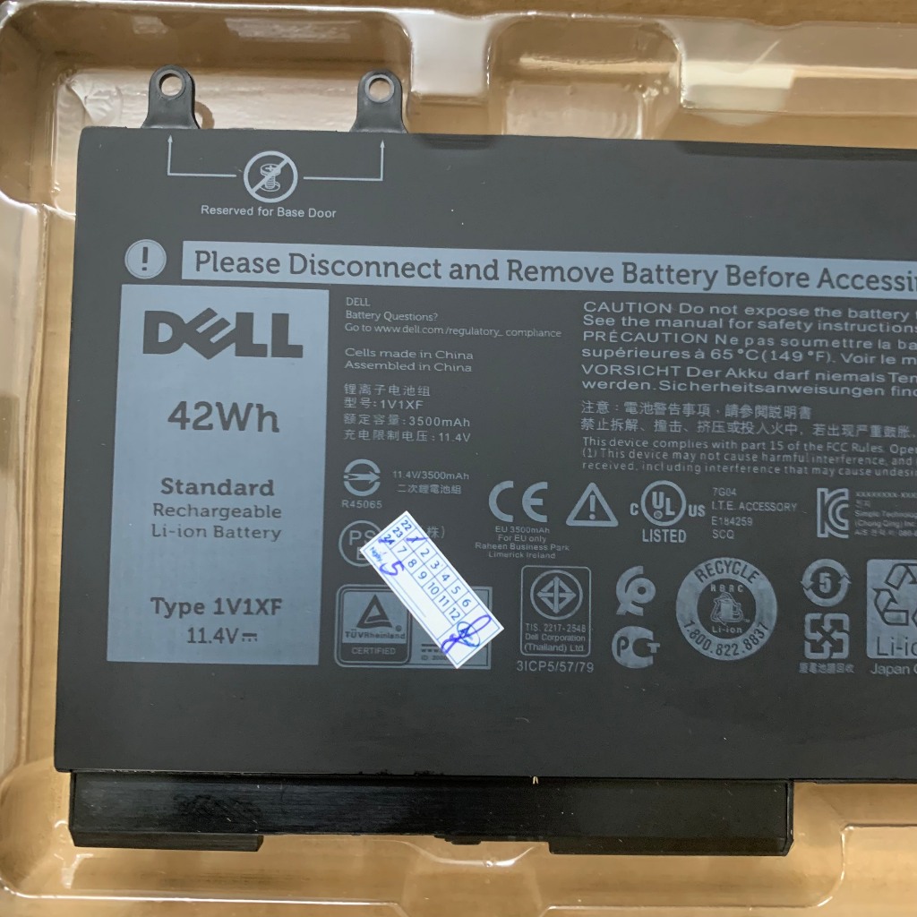 PIN DELL LATITUDE 5400 NGẮN 42WH 1V1XF ZIN 3 CELL CHO Dell Latitude 5400 5410 5500 5510, 01V1XF XV8CJ