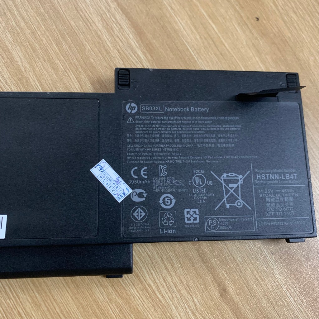 PIN HP 820 G1 SB03XL ZIN 3 CELL CHO HP Elitebook 820 G1, 820 G2, SB03XL SB03046XL