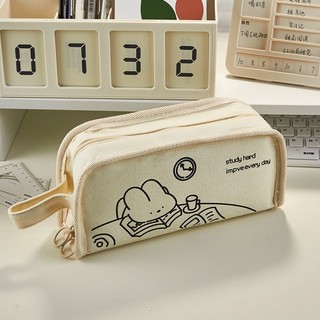 Túi Đựng Bút Vải Canvas Đa Năng Phong Cách Nhật Bản