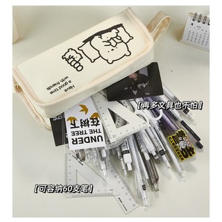 Túi Đựng Bút Vải Canvas Đa Năng Phong Cách Nhật Bản