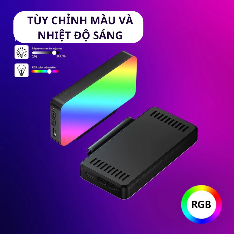 Đèn RGB trợ sáng Z1 hỗ trợ quay video, chụp ảnh kèm theo phụ kiện gắn đèn