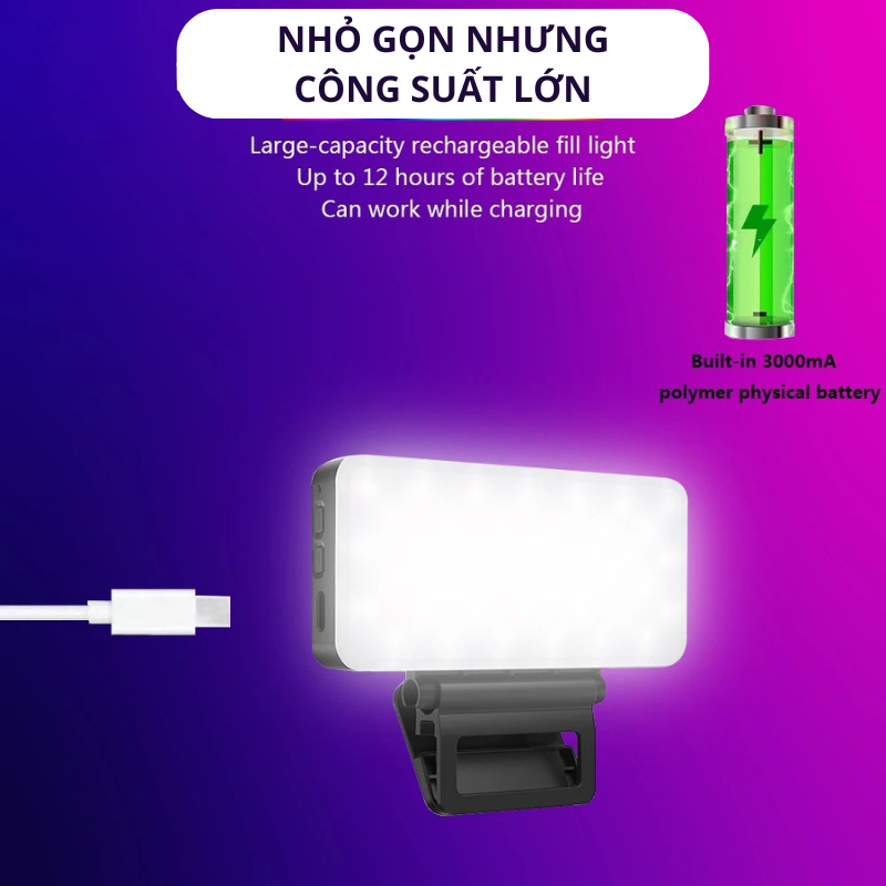 Đèn RGB trợ sáng Z1 hỗ trợ quay video, chụp ảnh kèm theo phụ kiện gắn đèn