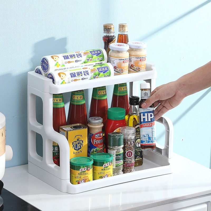 Kệ Đựng Gia Vị Nhà Bếp Chữ h 2 Tầng, Kệ Đựng Đồ Nhà Tắm, Kệ Đựng Mỹ Phẩm Đa Năng