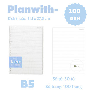 100 Trang giấy refill / caro kẽ ngang A5 B5
