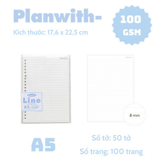 100 Trang giấy refill / caro kẽ ngang A5 B5