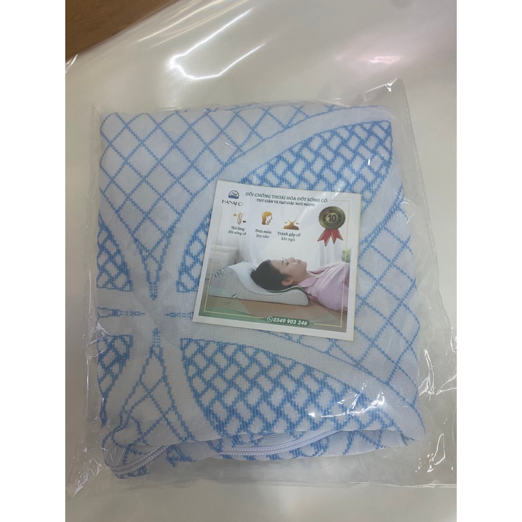 Vỏ gối cổ 2 đầu cao thấp HANAKO chống thoái hóa đốt sống cổ