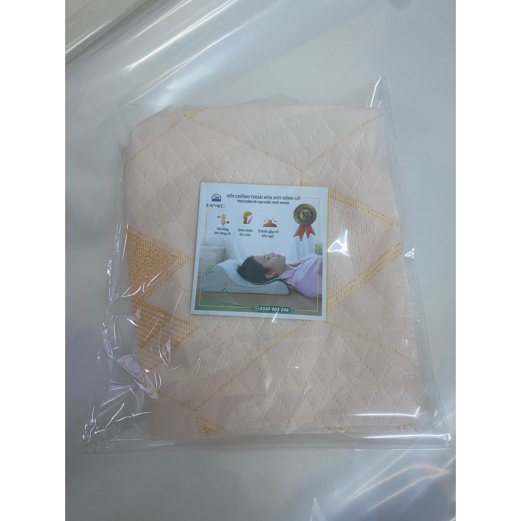 Vỏ gối cổ 2 đầu cao thấp HANAKO chống thoái hóa đốt sống cổ