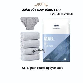 Quần lót nam dùng 1 lần hộp 5 quần màu xám có đủ size
